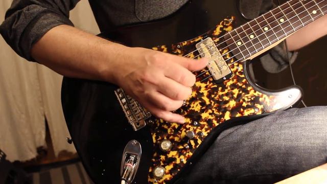 Waterslide Guitars S-Style Coodercaster Black w/Lollar Lap Steel & Teisco-Spec Gold Foil Pickups смотреть онлайн