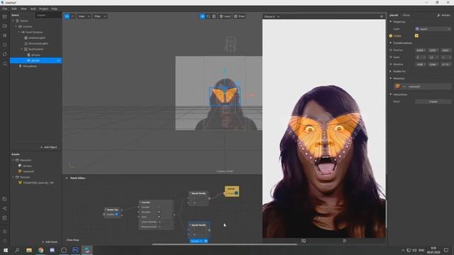 SPARK AR/как по ТАПУ убрать маску или элементы.ИНСТРУКЦИИ.БАБОЧКА НА ЛИЦЕ смотреть онлайн