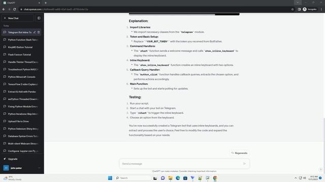 How to get the result from inlinekeybord in python telegram bot смотреть онлайн