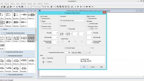 Моделирование пневмопривода. Уроки FluidSIM. Урок 3.Настройки элементов.