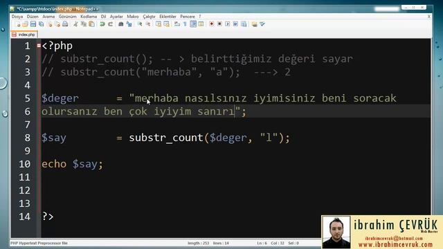 Php Dersleri 42 - Substr_count ile belirlenen verileri sayma смотреть онлайн
