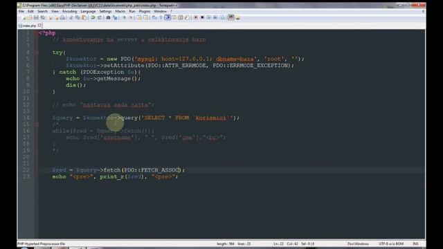 PHP PDO - 6. deo - featch() metoda смотреть онлайн