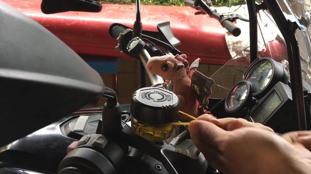 BMW F800/F700 HOW TO: open front brake fluid reservoir without tool