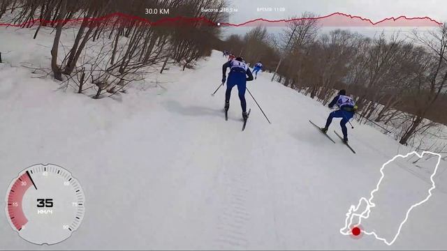 Авачинский марафон 2022 с GoPro в группе лидеров.
