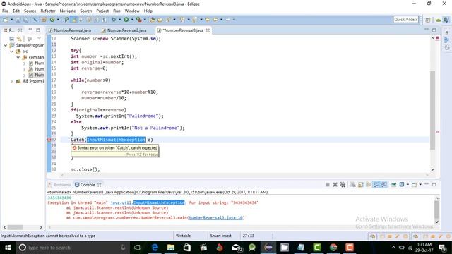 Exceptional Handling in Java | Palindrome program with Exception Concept смотреть онлайн
