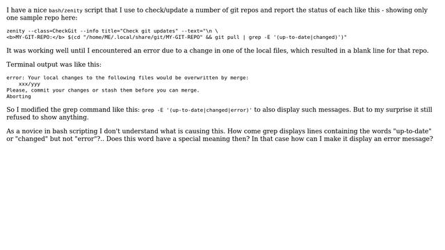 Unix & Linux: Grep ignores part of my pattern? смотреть онлайн