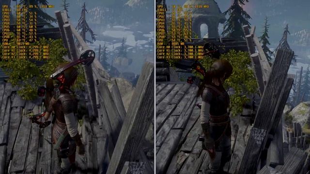 Rise of the Tomb Raider i7 4770k overclock comparison 4.3Ghz vs stock смотреть онлайн