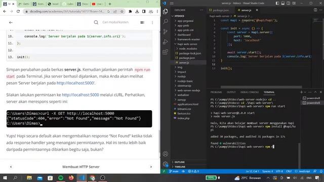 Random Coding : DICODING Indonesia Membangun Web Service Menggunakan Node.JS смотреть онлайн