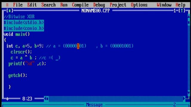 28.Bitwise XOR Operator | Operators in C | C programming tutorials | Turbo C++ IDE смотреть онлайн