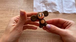 Лепим Чебурашку из воздушного пластилина. Простая лепка для детей. Легкий пластилин.