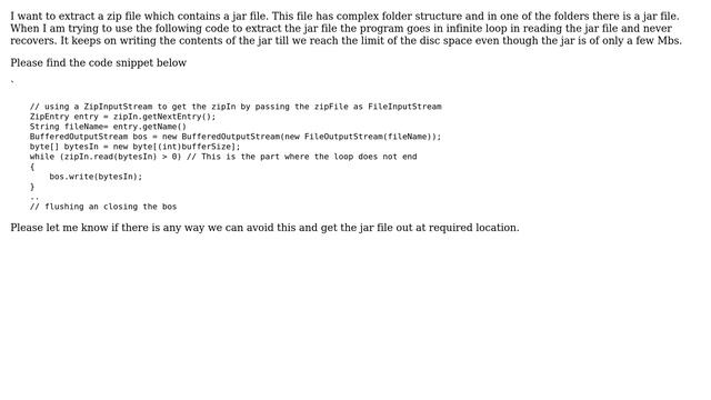 Extracting a zip file containing a jar file in Java смотреть онлайн