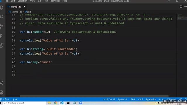 Lec9 Data Type in Typescript part3 смотреть онлайн