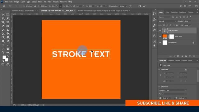 Stroke Text Effect | Photoshop Tutorial смотреть онлайн