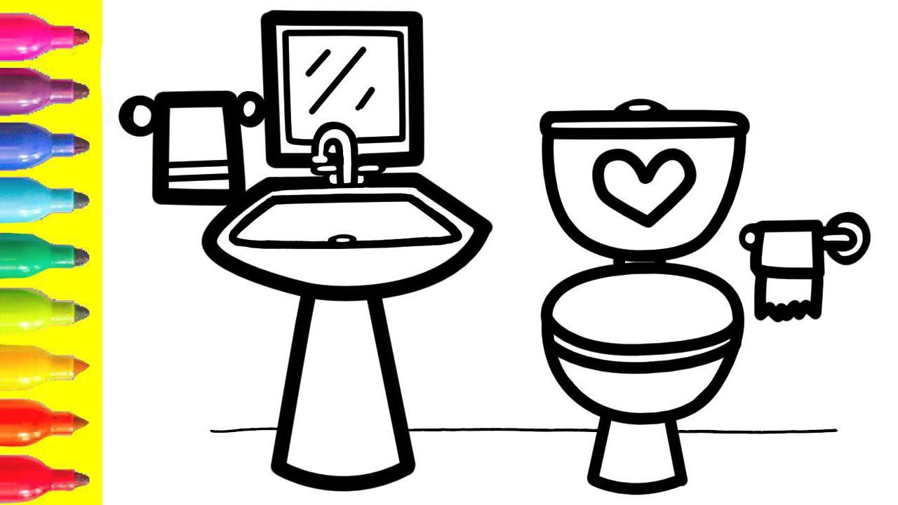 Bolalar Uchun Lavabo Va Hojatxonani Qanday Chizish Kerak& How To Draw A Sink And Toilet For Children