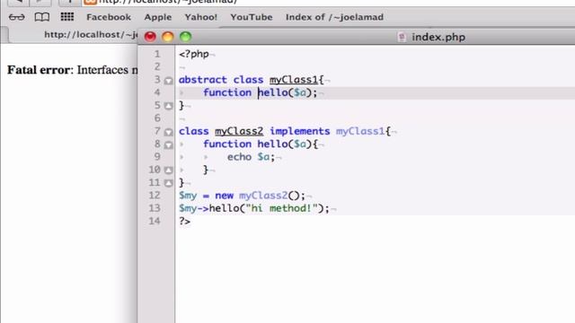 PHP OOP - variables on abstract classes and interface смотреть онлайн