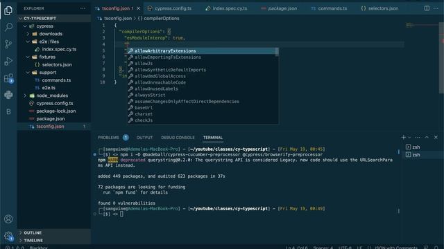 Class 11 - Configure BDD for cypress typescript смотреть онлайн