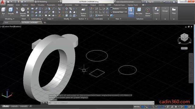 How to Extrude in AutoCAD 2017 using Extrude command смотреть онлайн