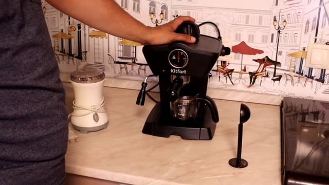 Готовлю вкусный капучино :) Обзор рожковой кофеварки Kitfort KT-706 смотреть онлайн