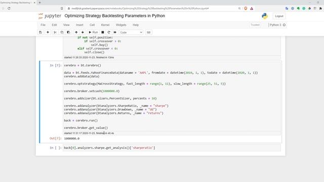 Optimizing Strategy Backtesting in Python with Backtrader смотреть онлайн