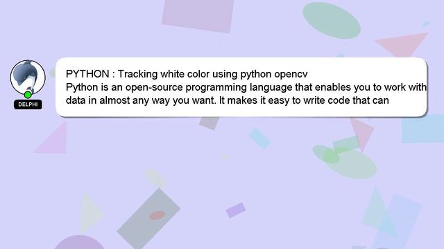PYTHON : Tracking white color using python opencv смотреть онлайн