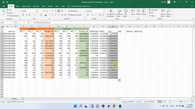 How to calculate FC, log2FC, Pvalue, Padj, Up/down genes in RNA seq data using Excel смотреть онлайн