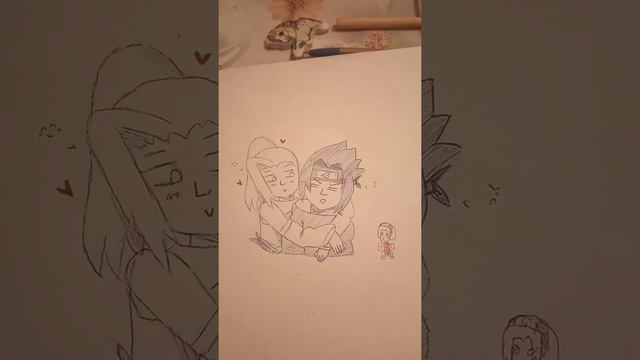 Рисунок ручкой :3 | NARUTO | •Ино и Саске• ~Ino & Sasuke~ смотреть онлайн
