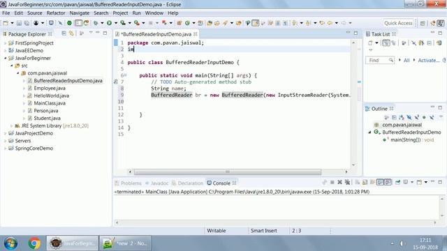 6 Accept input form Keyboard using BufferedReader class смотреть онлайн