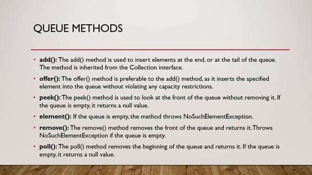 Queue Methods смотреть онлайн