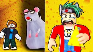 РОБЛОКС ПОБЕГ ОТ ГИГАНТСКОЙ КРЫСЫ МОНСТРА! НУБ И ПРО ВИДЕО ROBLOX CHEESE ESCAPE