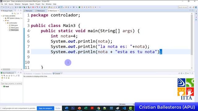 usando el operador de concatenacion y System.out.println en JAVA IITA смотреть онлайн