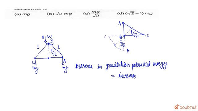 Three massless rods are fixed to form a right angled triangular frame such that AB=BC=1 смотреть онлайн