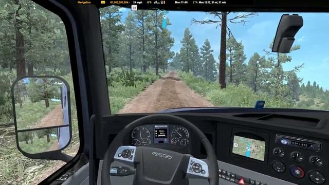 American Truck Simulator Logging in Montana with 2018 Freightliner Cascadia смотреть онлайн