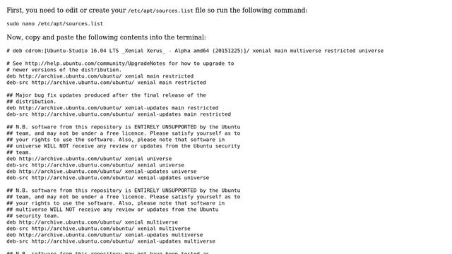 Ubuntu: Ubuntu 16.04 - sudo apt-get update error смотреть онлайн