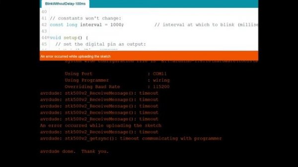 A fix for Arduino timeout problem: avrdude: stk500v2_ReceiveMessage(): timeout