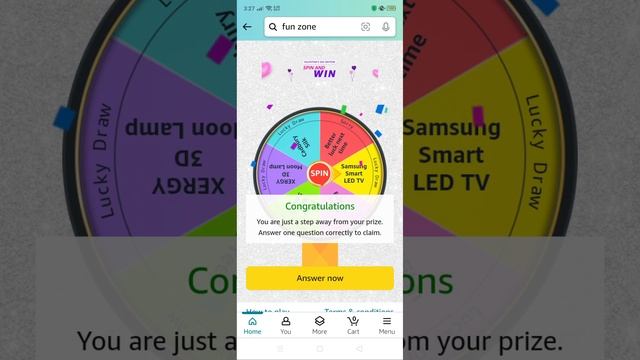 Amazon Valentines day Special Spin and win Samsung 4K TV Quiz Today | смотреть онлайн