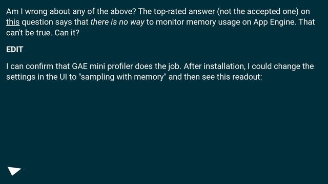 Profiling memory usage on App Engine смотреть онлайн