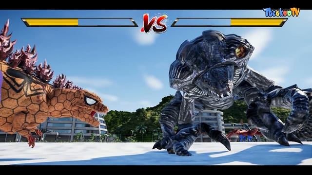 NEW!Spiderman Godzilla,King Ghidorah,Gigan I-Rex ?Jurassic World Evolution dinosaurs fight in snow смотреть онлайн