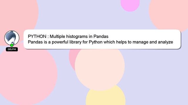 PYTHON : Multiple histograms in Pandas смотреть онлайн