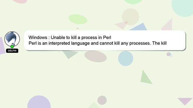 Windows : Unable to kill a process in Perl смотреть онлайн