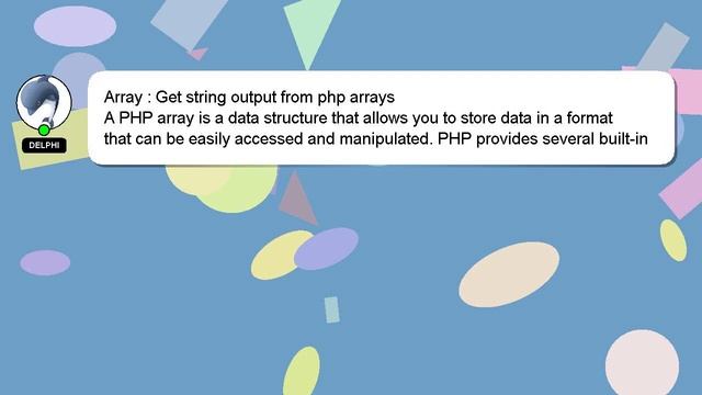 Array : Get string output from php arrays смотреть онлайн