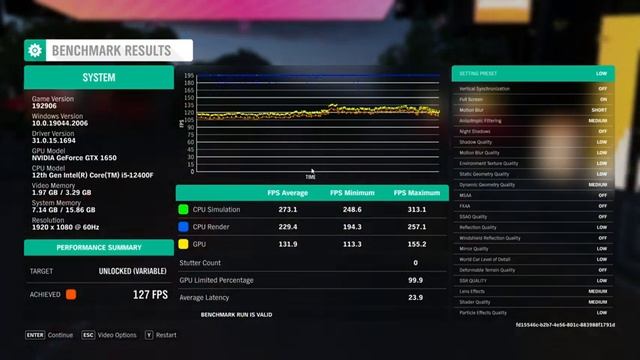 GeForce GTX 1650 -- Intel Core i5-12400F -- Forza Horizon 4 FPS Test i5-12400 смотреть онлайн