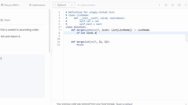 Merge K Sorted Lists - Leetcode 23 - Python смотреть онлайн