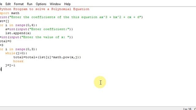 Python Program to solve a Polynomial Equation смотреть онлайн
