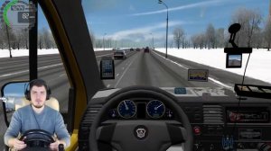РАБОТАЮ ВОДИТЕЛЕМ МАРШРУТКИ - City Car Driving + РУЛЬ