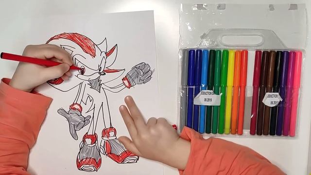 Ёж Шэдоу. Раскраска. Shadow The Hedgehog. Coloring.