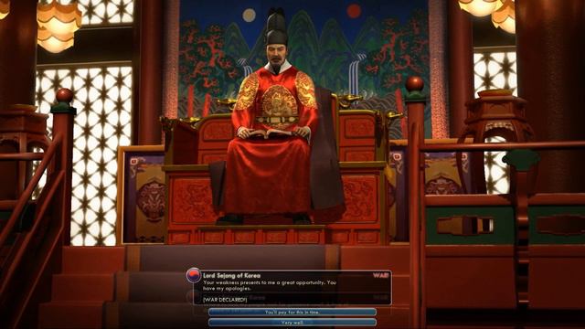 Civilization V Leader Sejong | Declaration of War & Defeat смотреть онлайн