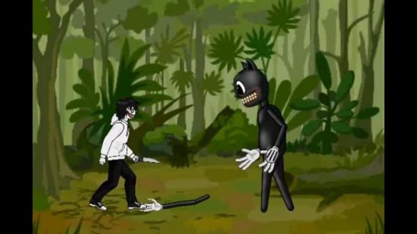 Jeff the killer vs cartoon cat