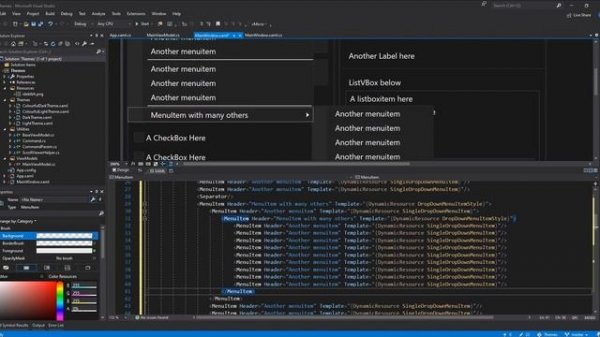 WPF Dark theme: Showcase of an easy to use dark theme "pack" in WPF (C#, VB, etc)