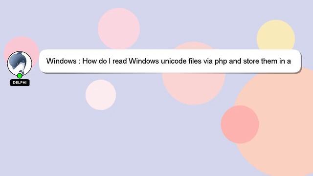 Windows : How do I read Windows unicode files via php and store them in a utf-8 database? смотреть онлайн