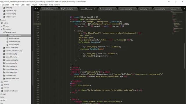 #80 Create The Sub Departments Products Using Ajax + loop part 3 смотреть онлайн